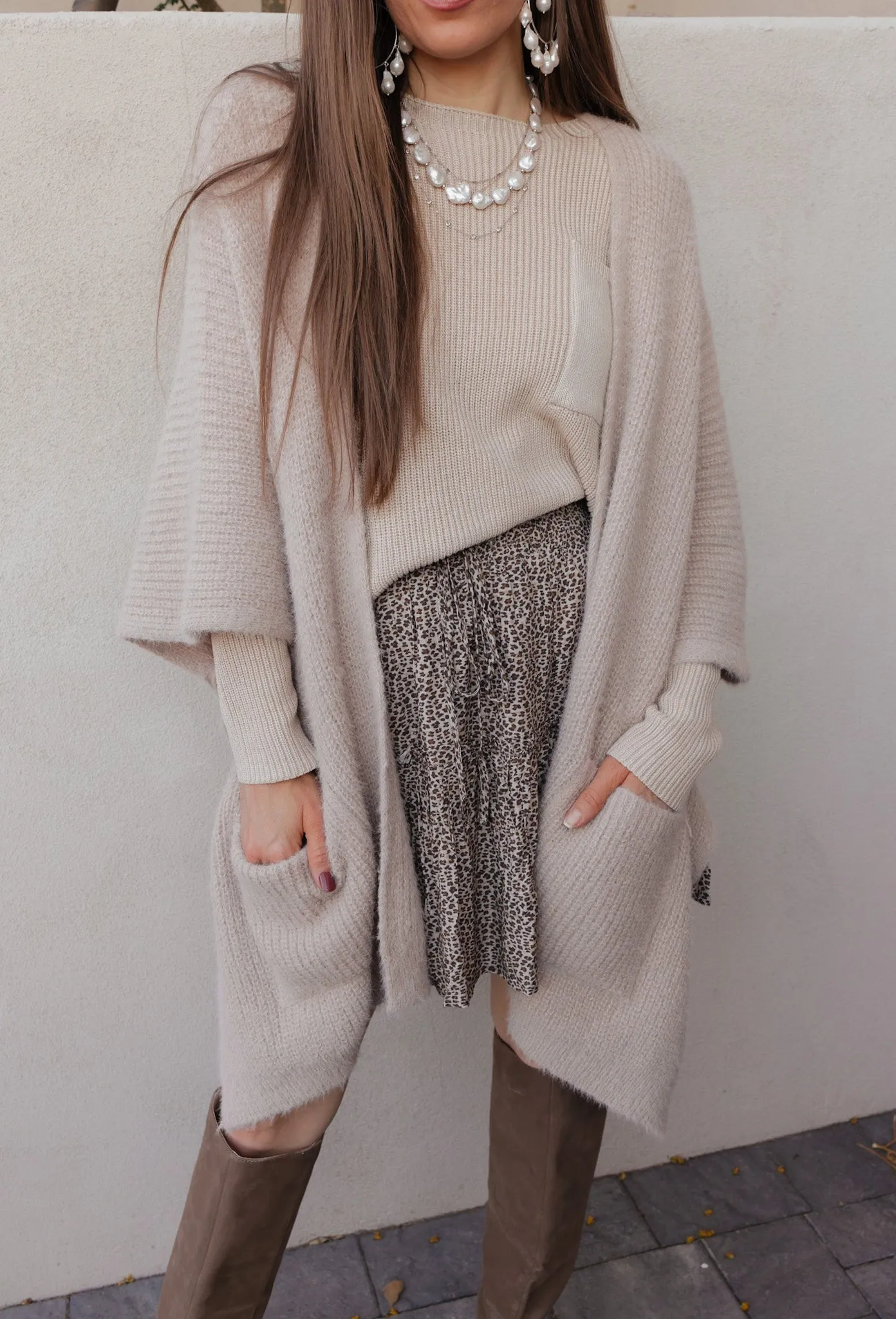 Boucle Cozy Ruana w/ Pockets