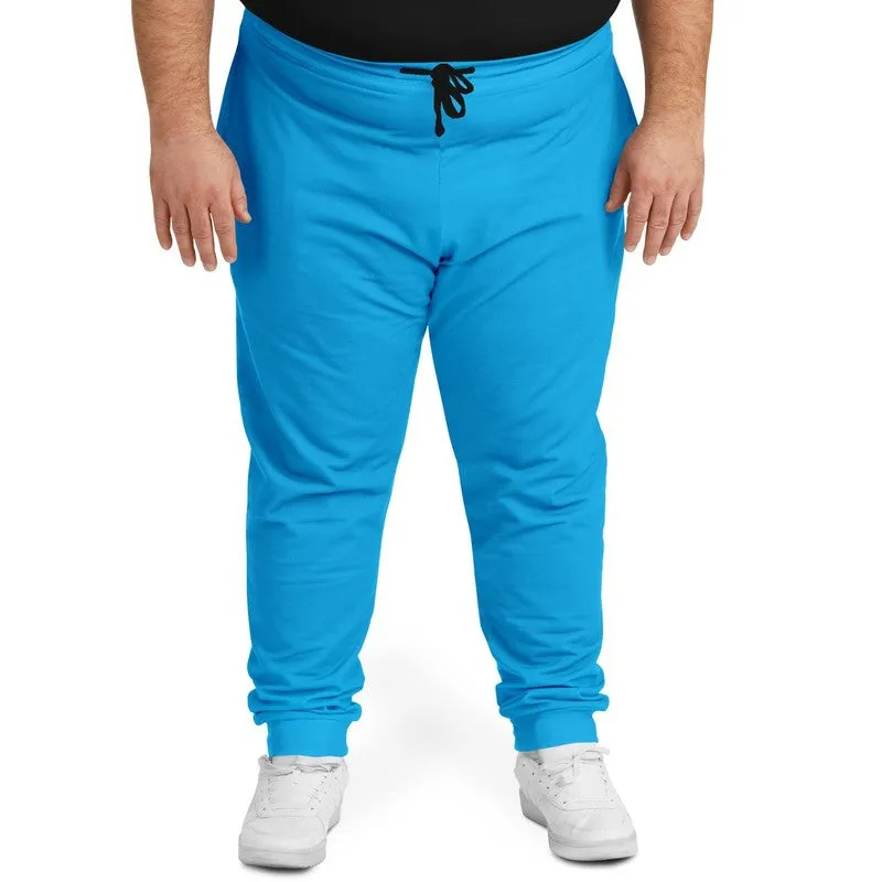 Bright Cyan Joggers | Unisex | with PLUS sizes | Bright Pure Cyan | C100M0Y0K0