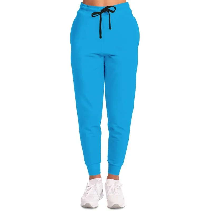 Bright Cyan Joggers | Unisex | with PLUS sizes | Bright Pure Cyan | C100M0Y0K0