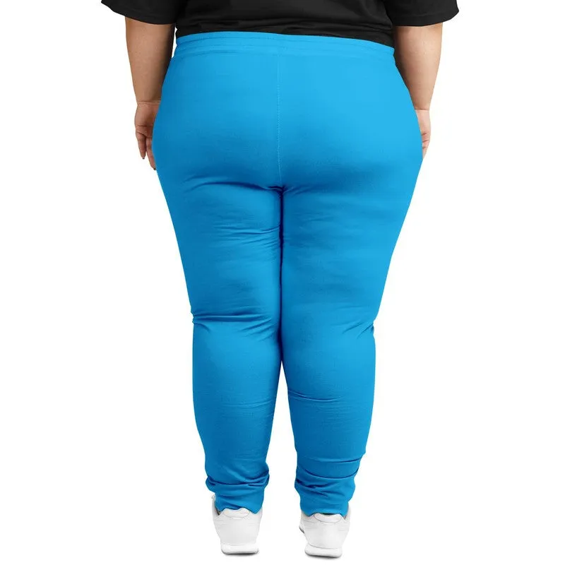 Bright Cyan Joggers | Unisex | with PLUS sizes | Bright Pure Cyan | C100M0Y0K0