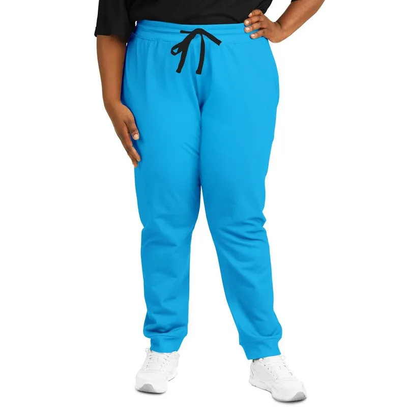 Bright Cyan Joggers | Unisex | with PLUS sizes | Bright Pure Cyan | C100M0Y0K0