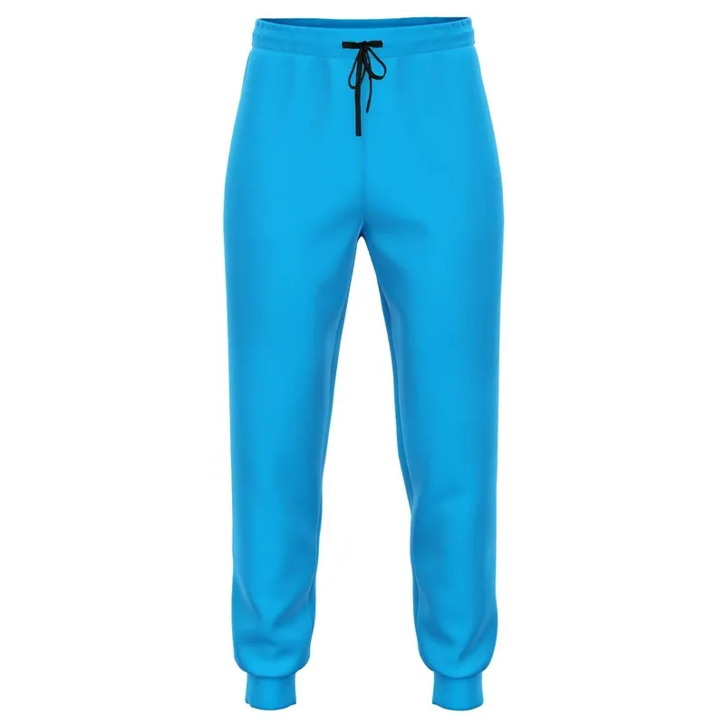 Bright Cyan Joggers | Unisex | with PLUS sizes | Bright Pure Cyan | C100M0Y0K0