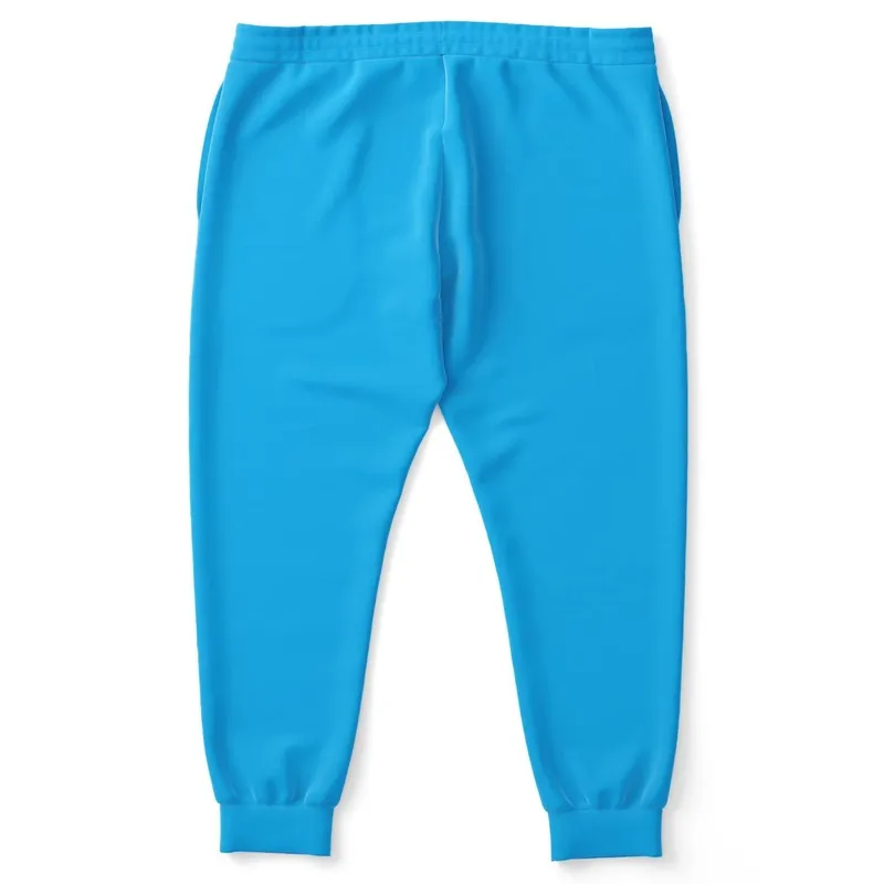 Bright Cyan Joggers | Unisex | with PLUS sizes | Bright Pure Cyan | C100M0Y0K0