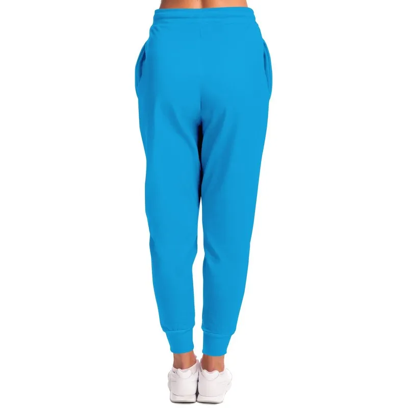 Bright Cyan Joggers | Unisex | with PLUS sizes | Bright Pure Cyan | C100M0Y0K0