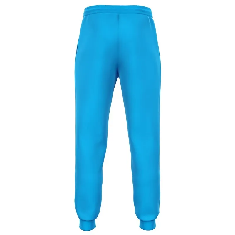 Bright Cyan Joggers | Unisex | with PLUS sizes | Bright Pure Cyan | C100M0Y0K0