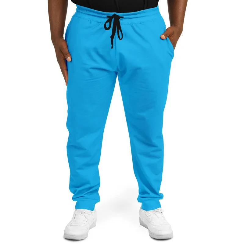 Bright Cyan Joggers | Unisex | with PLUS sizes | Bright Pure Cyan | C100M0Y0K0