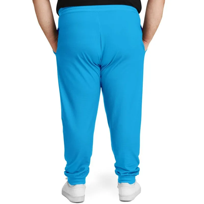 Bright Cyan Joggers | Unisex | with PLUS sizes | Bright Pure Cyan | C100M0Y0K0