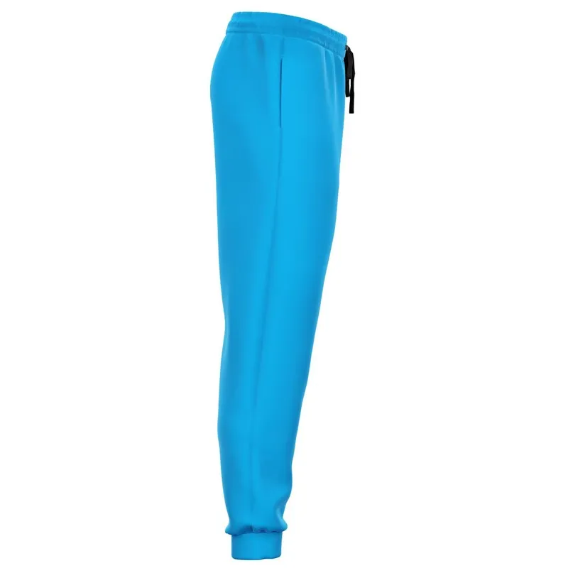 Bright Cyan Joggers | Unisex | with PLUS sizes | Bright Pure Cyan | C100M0Y0K0