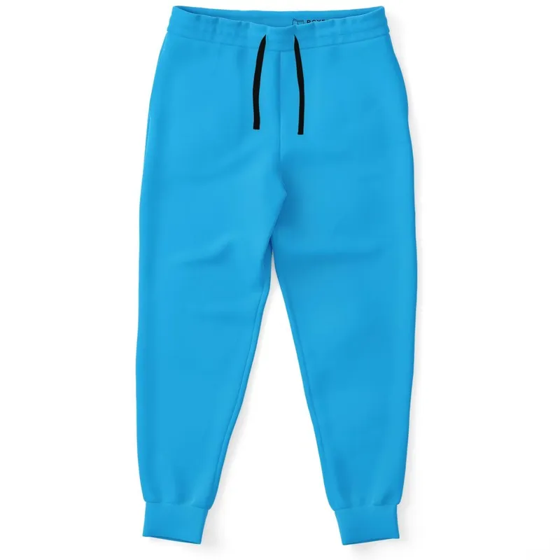 Bright Cyan Joggers | Unisex | with PLUS sizes | Bright Pure Cyan | C100M0Y0K0