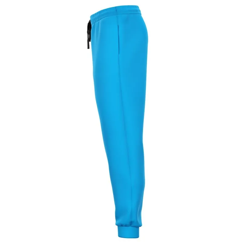 Bright Cyan Joggers | Unisex | with PLUS sizes | Bright Pure Cyan | C100M0Y0K0
