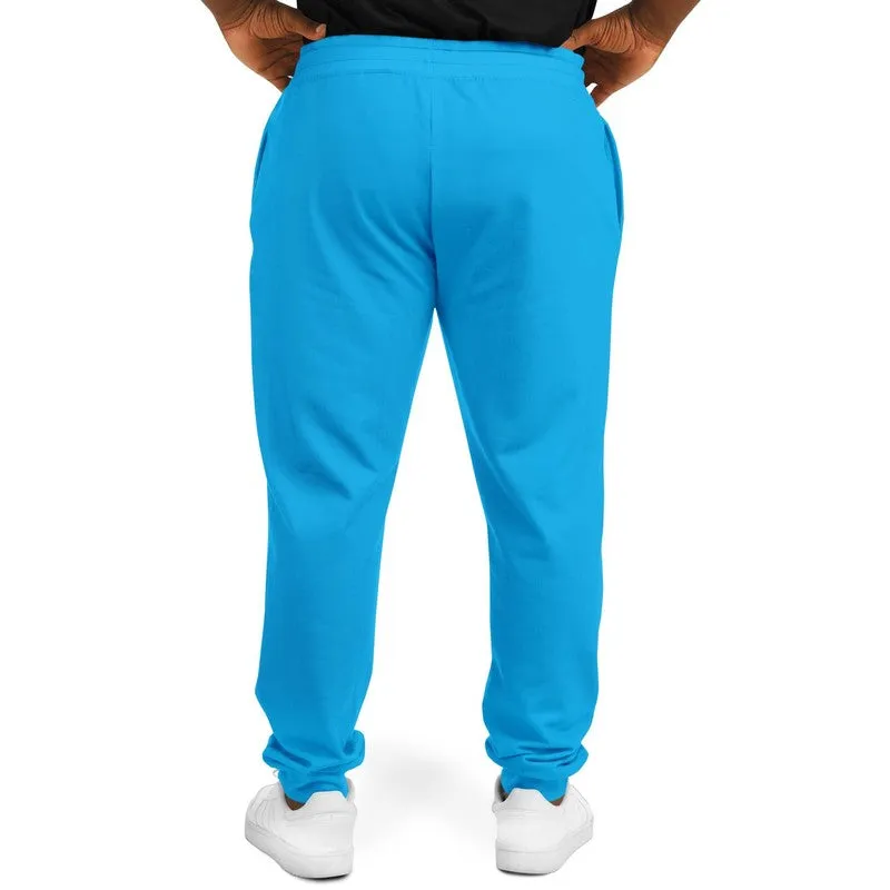 Bright Cyan Joggers | Unisex | with PLUS sizes | Bright Pure Cyan | C100M0Y0K0