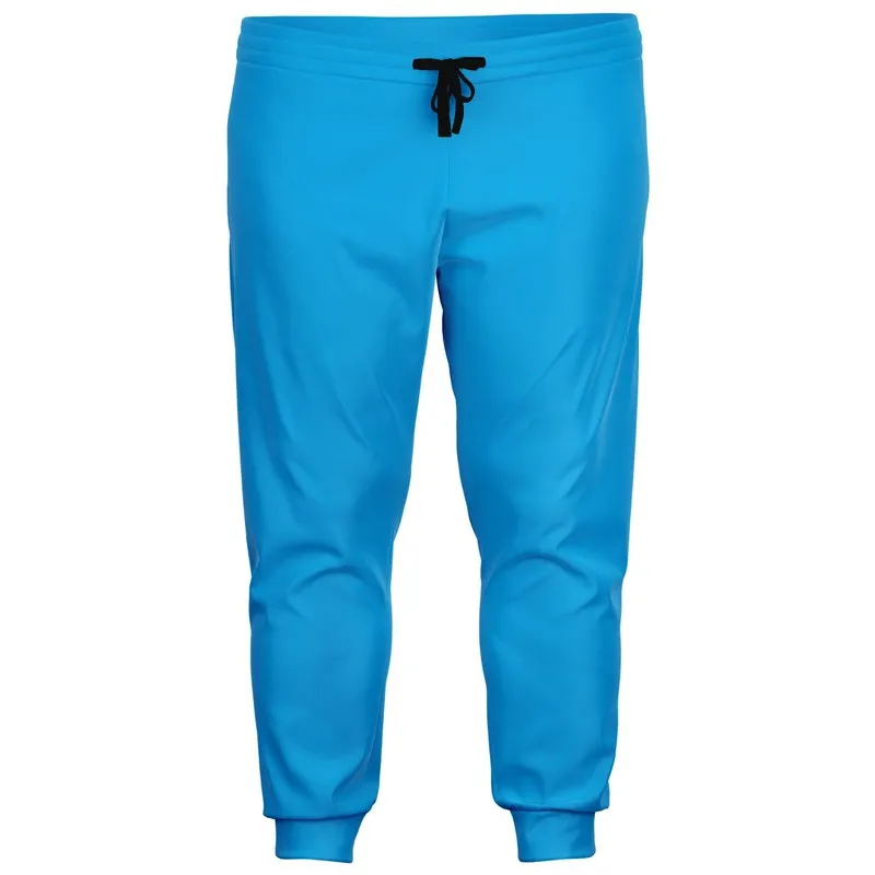 Bright Cyan Joggers | Unisex | with PLUS sizes | Bright Pure Cyan | C100M0Y0K0
