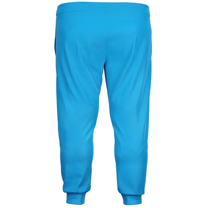 Bright Cyan Joggers | Unisex | with PLUS sizes | Bright Pure Cyan | C100M0Y0K0