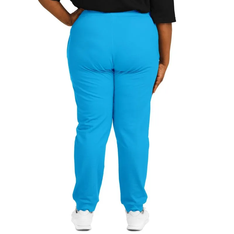 Bright Cyan Joggers | Unisex | with PLUS sizes | Bright Pure Cyan | C100M0Y0K0