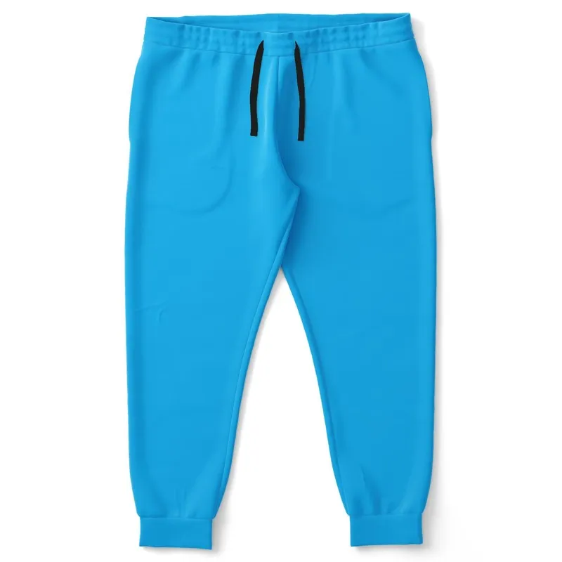 Bright Cyan Joggers | Unisex | with PLUS sizes | Bright Pure Cyan | C100M0Y0K0