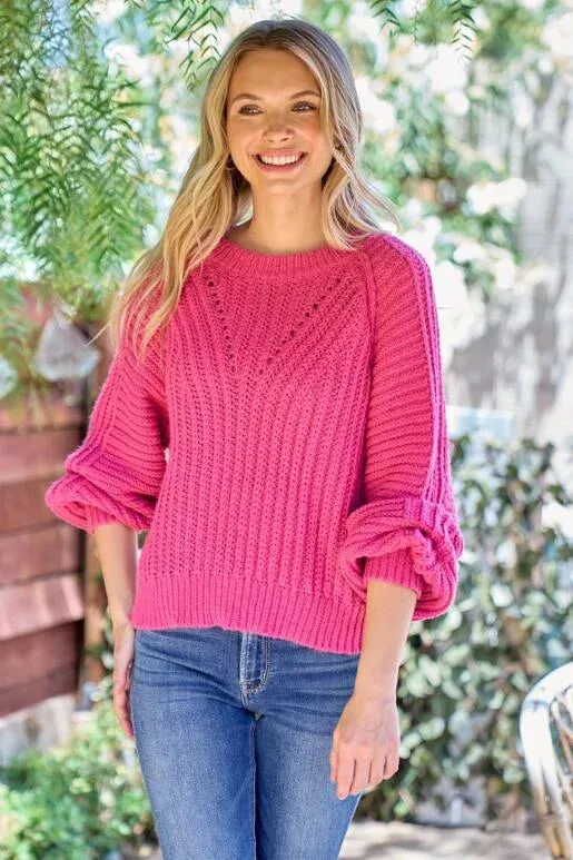 Brighter Days Fuchsia Sweater
