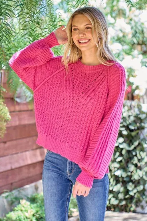 Brighter Days Fuchsia Sweater