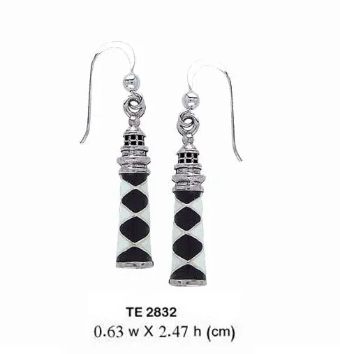 Cape Lookout Lighthouse Sterling Silver Silver Earrings