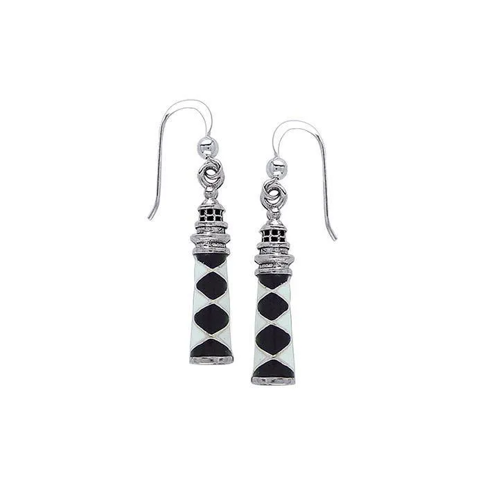 Cape Lookout Lighthouse Sterling Silver Silver Earrings
