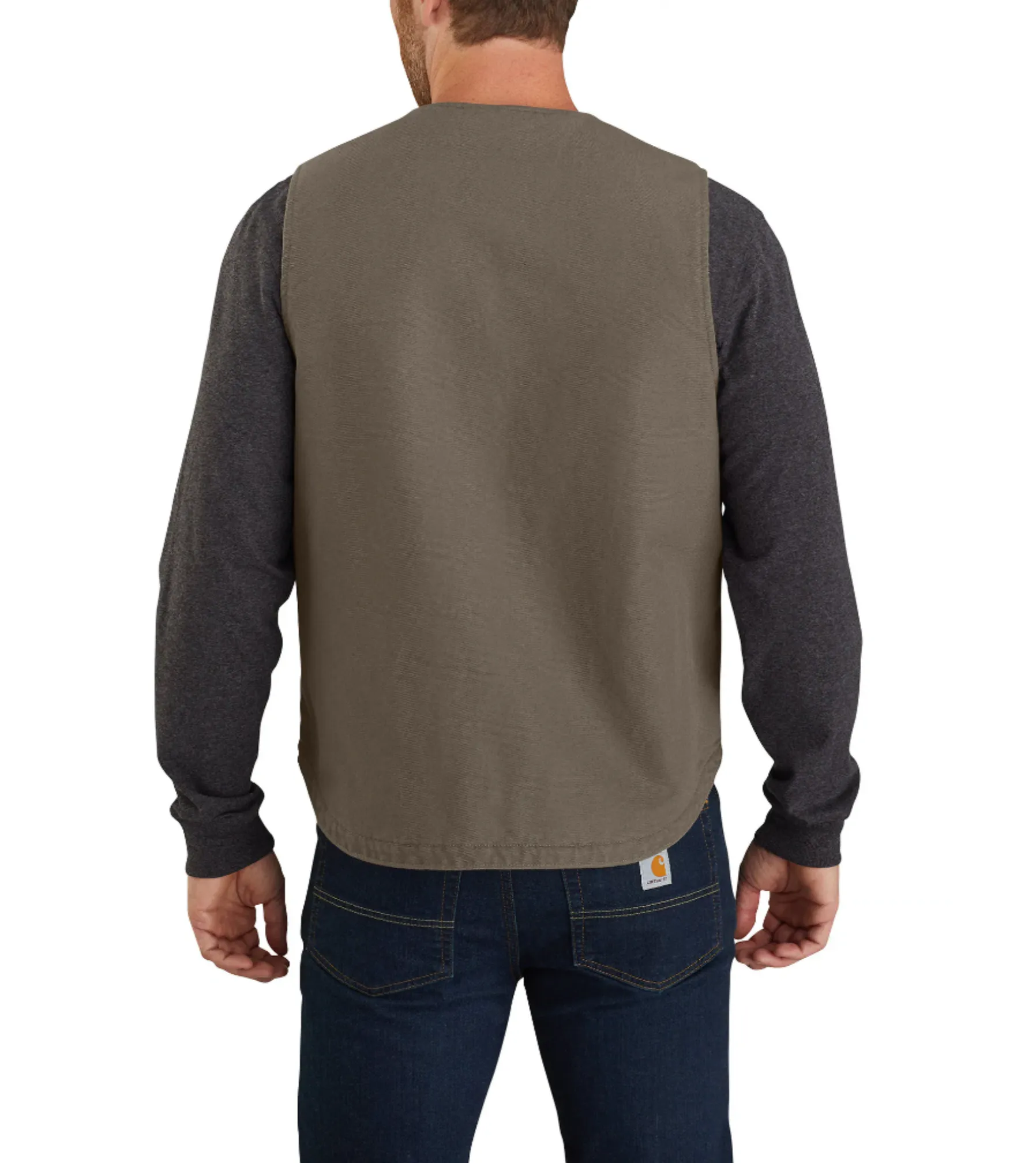 Carhartt Men’s Relaxed Fit Washed Duck Sherpa-Lined Vest - Black