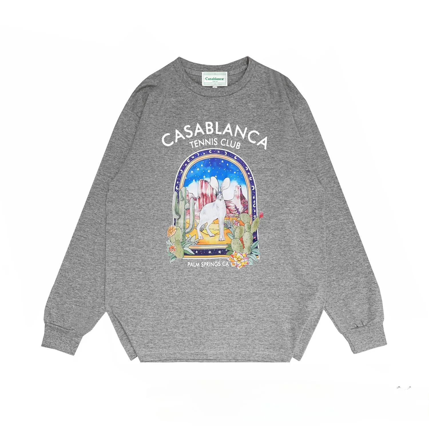 Casablanca Long sleeve T-shirt Portal Printed Cotton Crew Neck