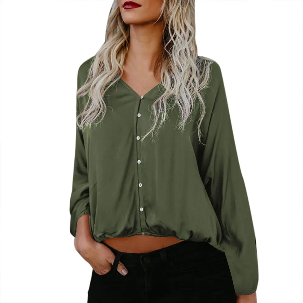 Casual Button Down Loose Blouse