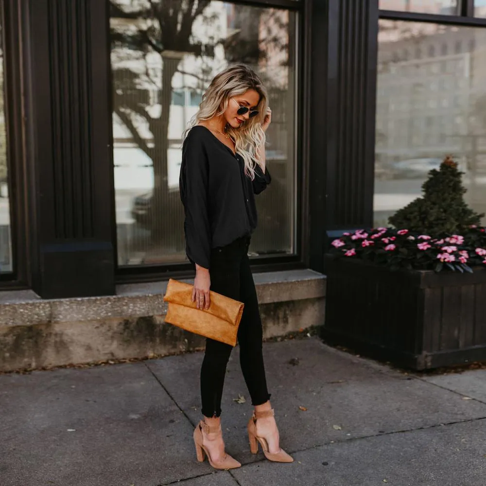 Casual Button Down Loose Blouse