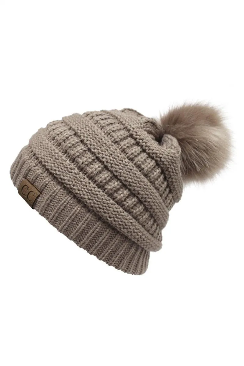 CC Cable Knit Pom Beanie