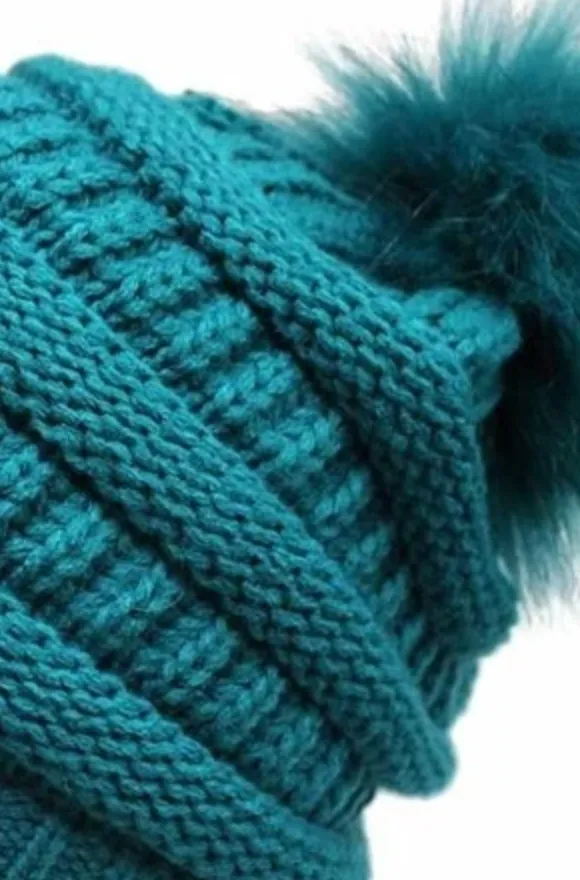 CC Cable Knit Pom Beanie