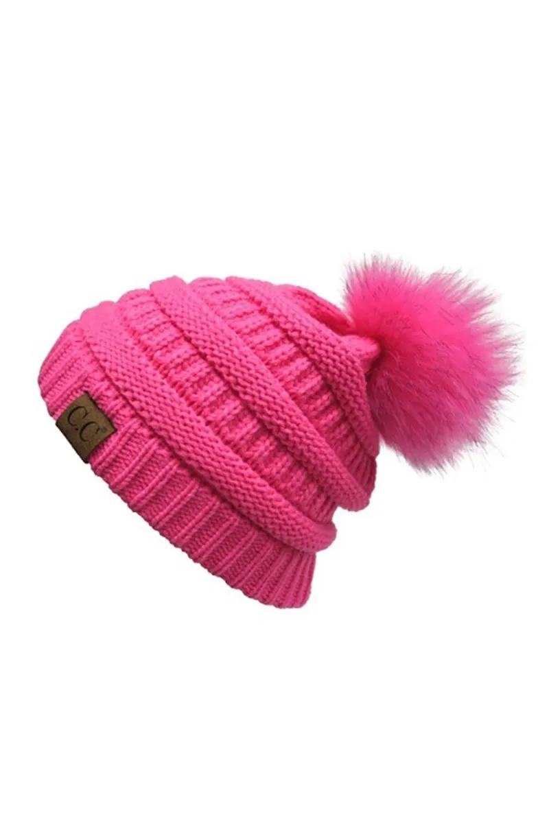 CC Cable Knit Pom Beanie