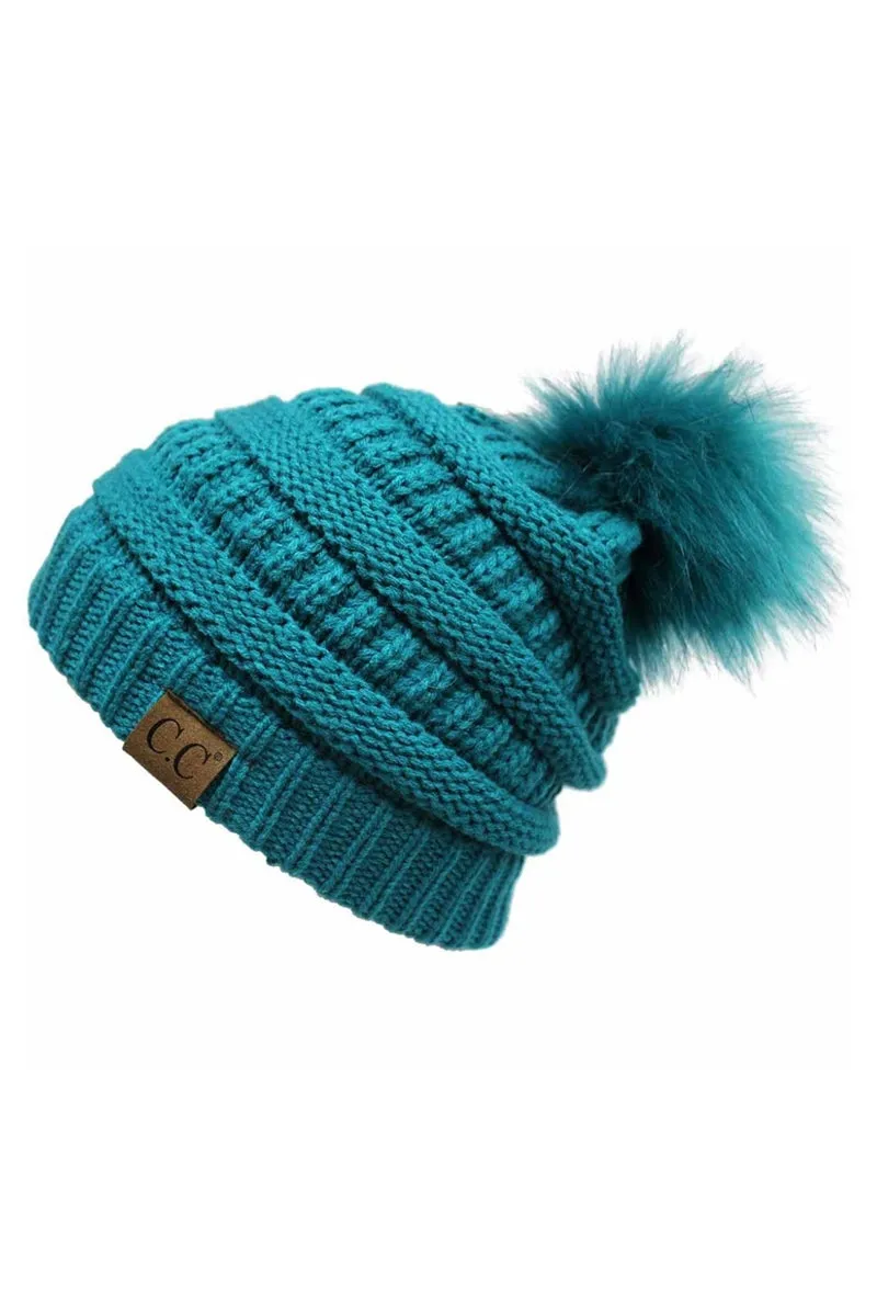 CC Cable Knit Pom Beanie