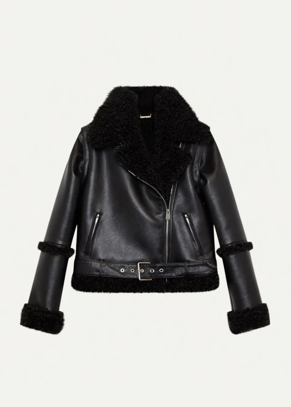 Charleston Sherpa Moto Jacket (Black)