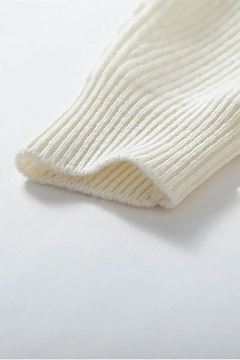 Chunky Cashmere V-Neck Ribbed Wrap Sweater