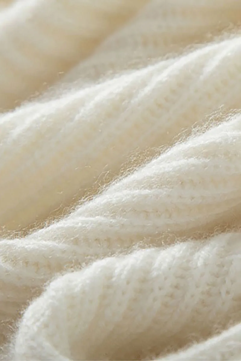 Chunky Cashmere V-Neck Ribbed Wrap Sweater