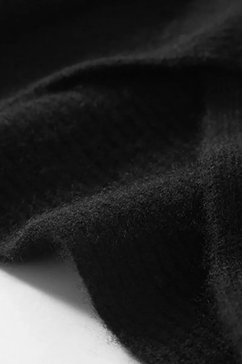 Chunky Cashmere V-Neck Ribbed Wrap Sweater