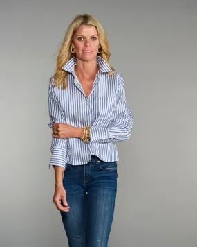 Claridge   King - The Crop in Blue on Blue Stripe: Blue / M