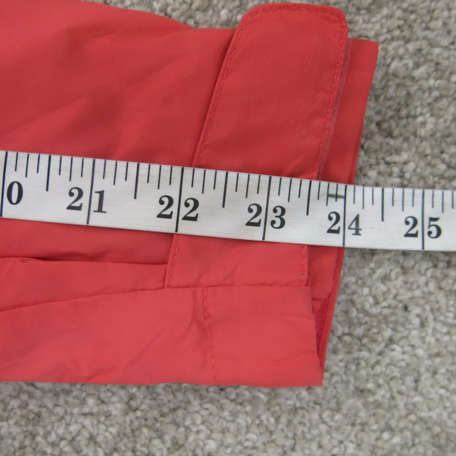 Columbia Jacket Women Small Orange Quilted Full Zip Rain Coat Hooded Swoosh Logo