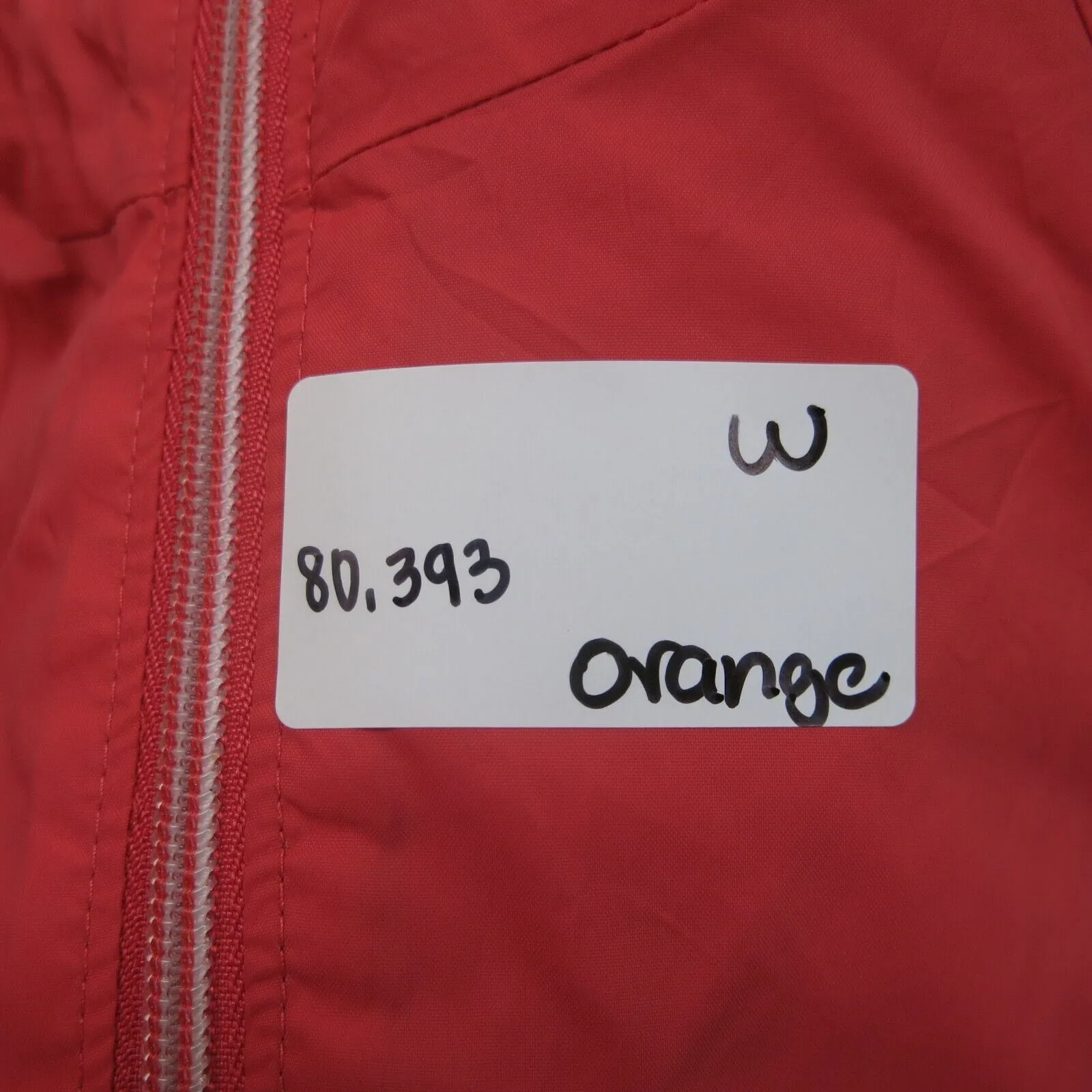 Columbia Jacket Women Small Orange Quilted Full Zip Rain Coat Hooded Swoosh Logo