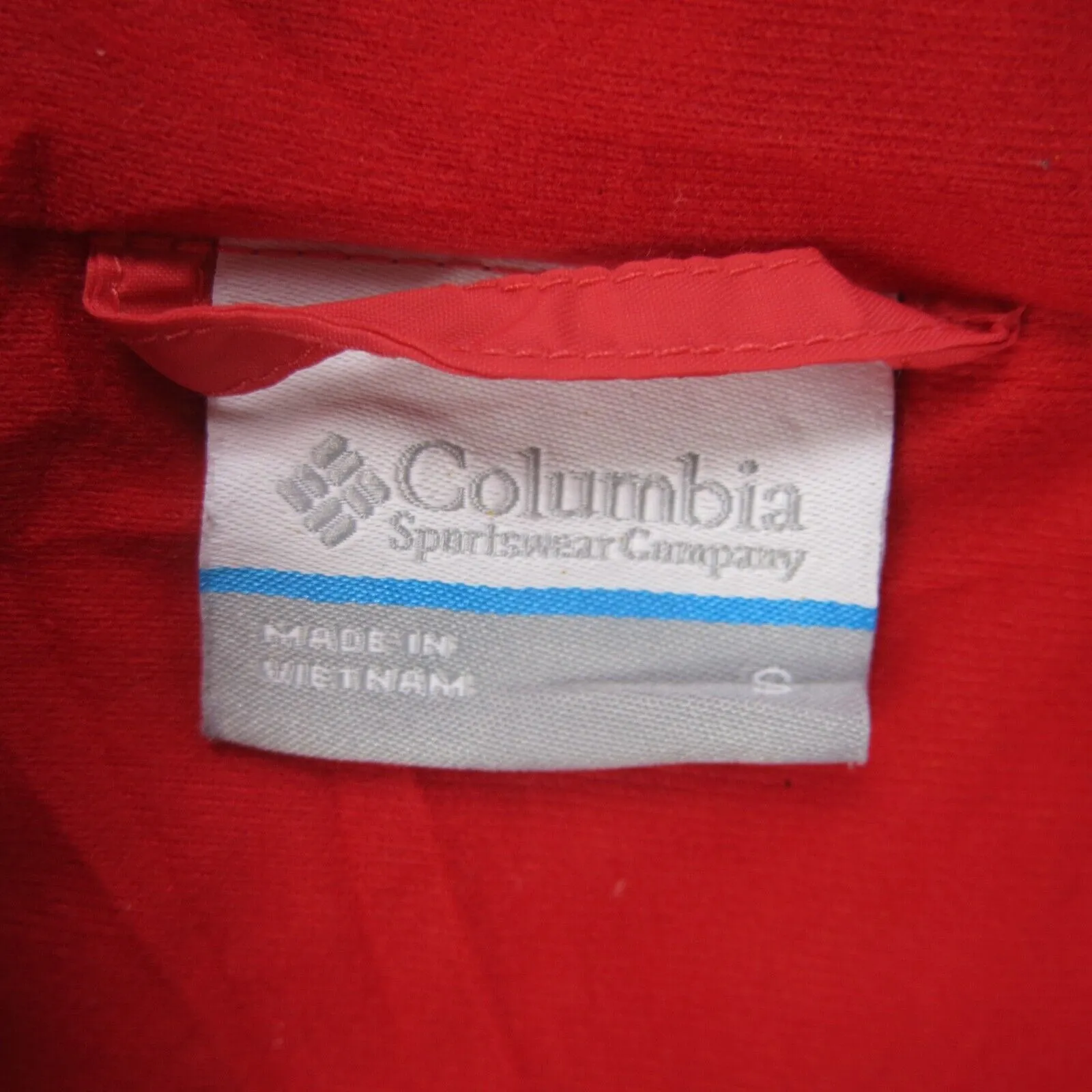 Columbia Jacket Women Small Orange Quilted Full Zip Rain Coat Hooded Swoosh Logo