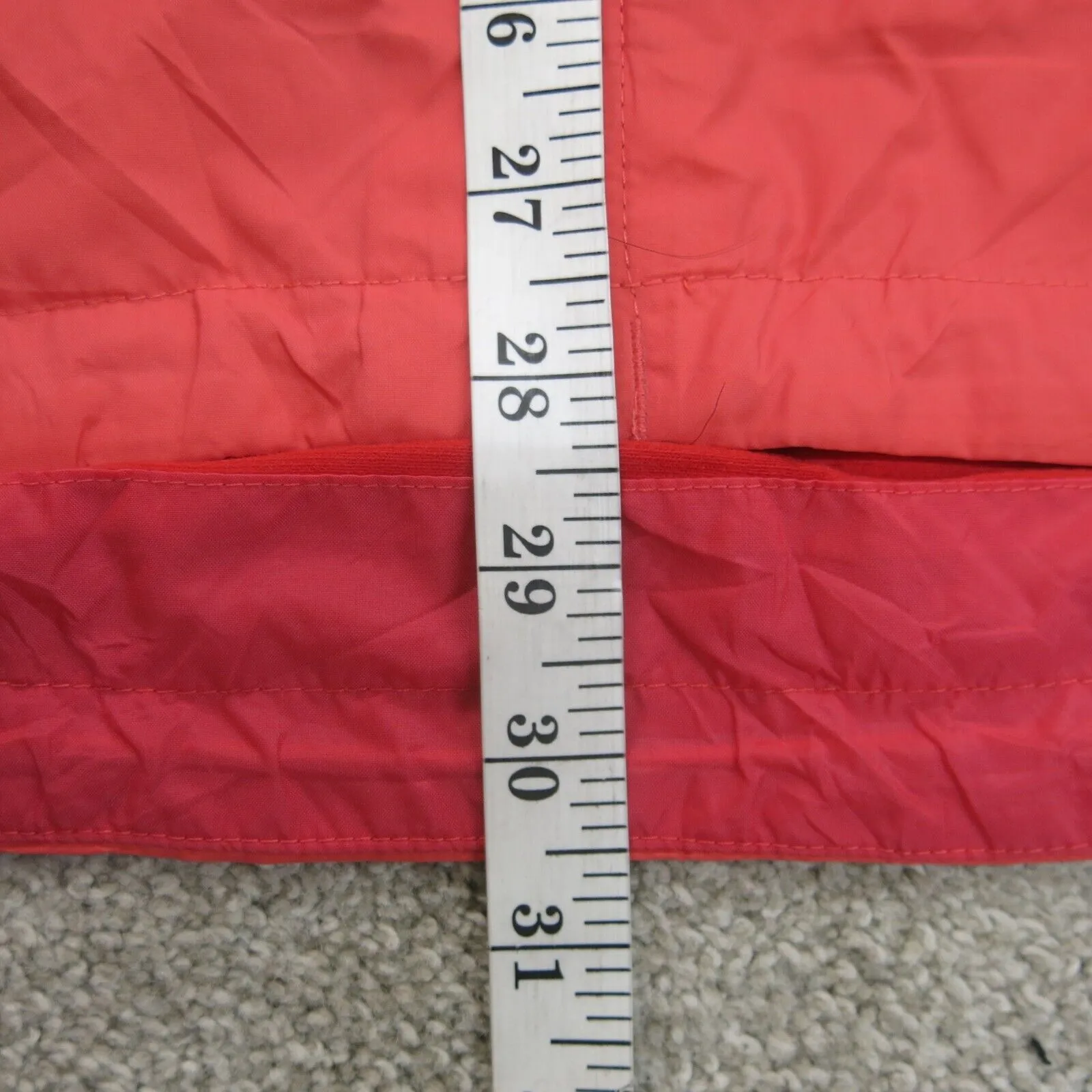 Columbia Jacket Women Small Orange Quilted Full Zip Rain Coat Hooded Swoosh Logo