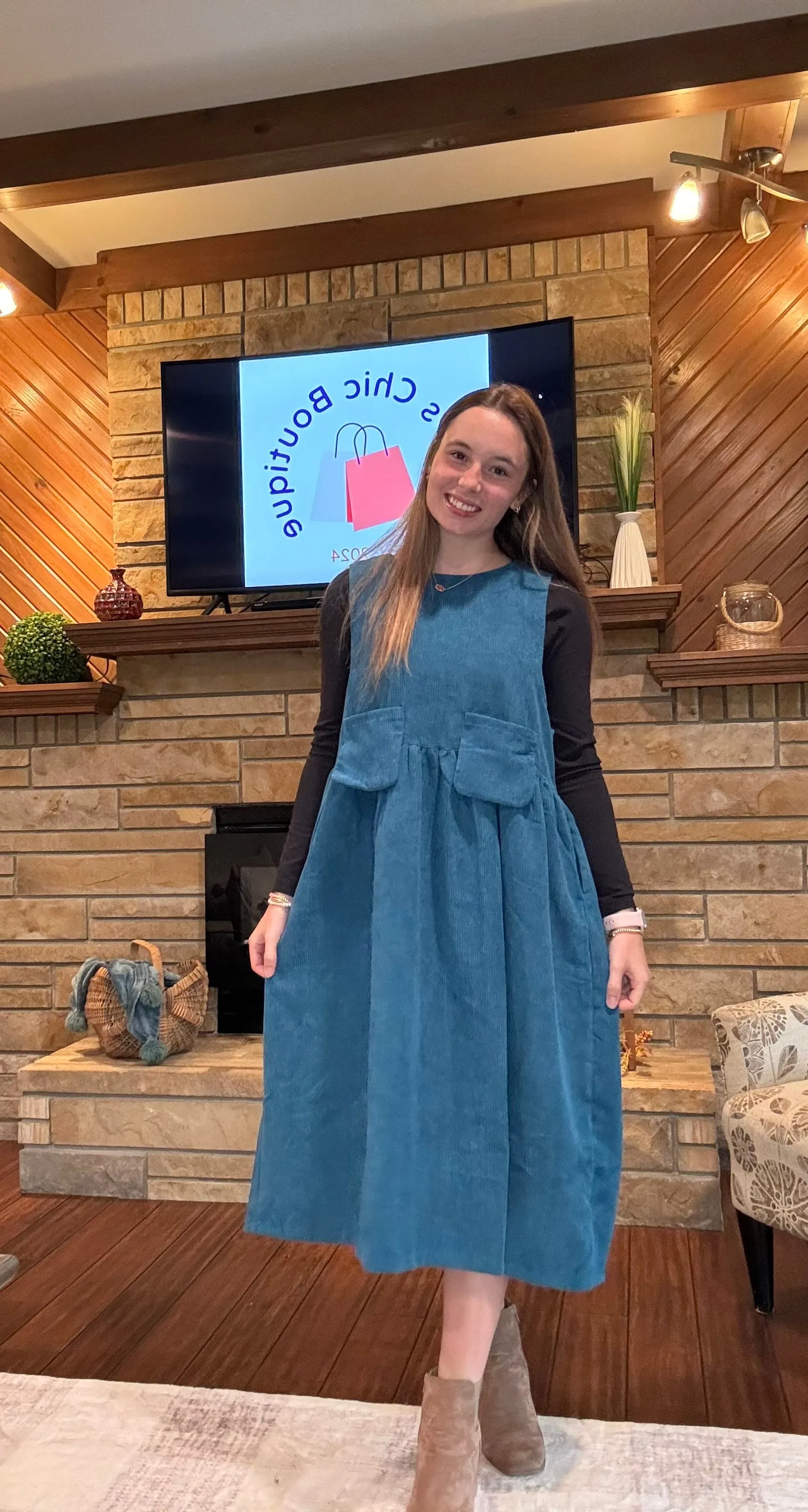 Corduroy Overall Dress
