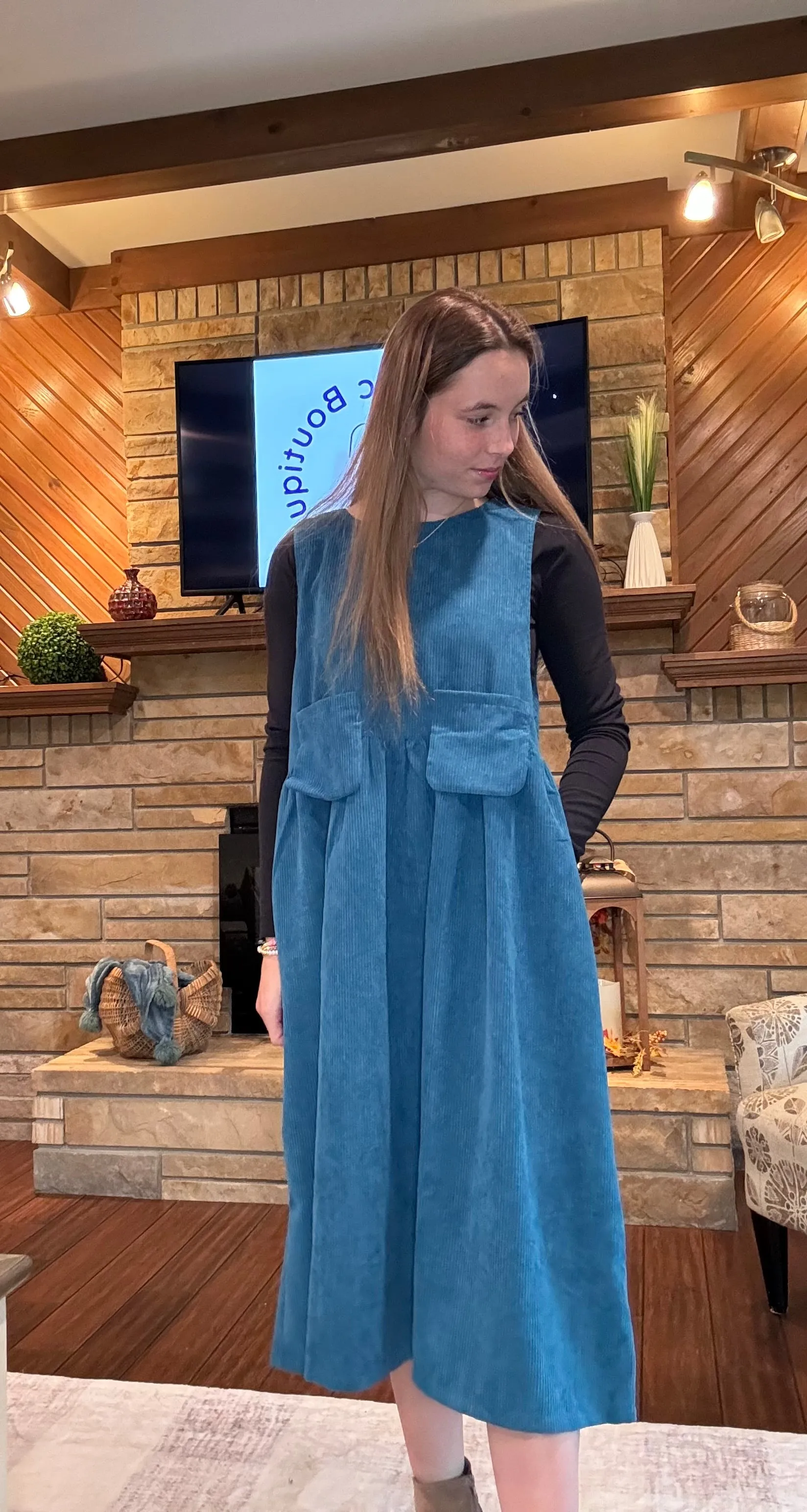 Corduroy Overall Dress