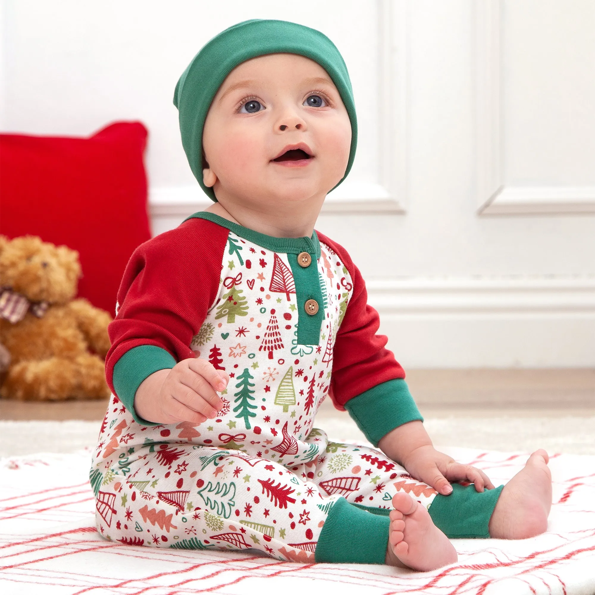 Cozy Christmas Henley Romper