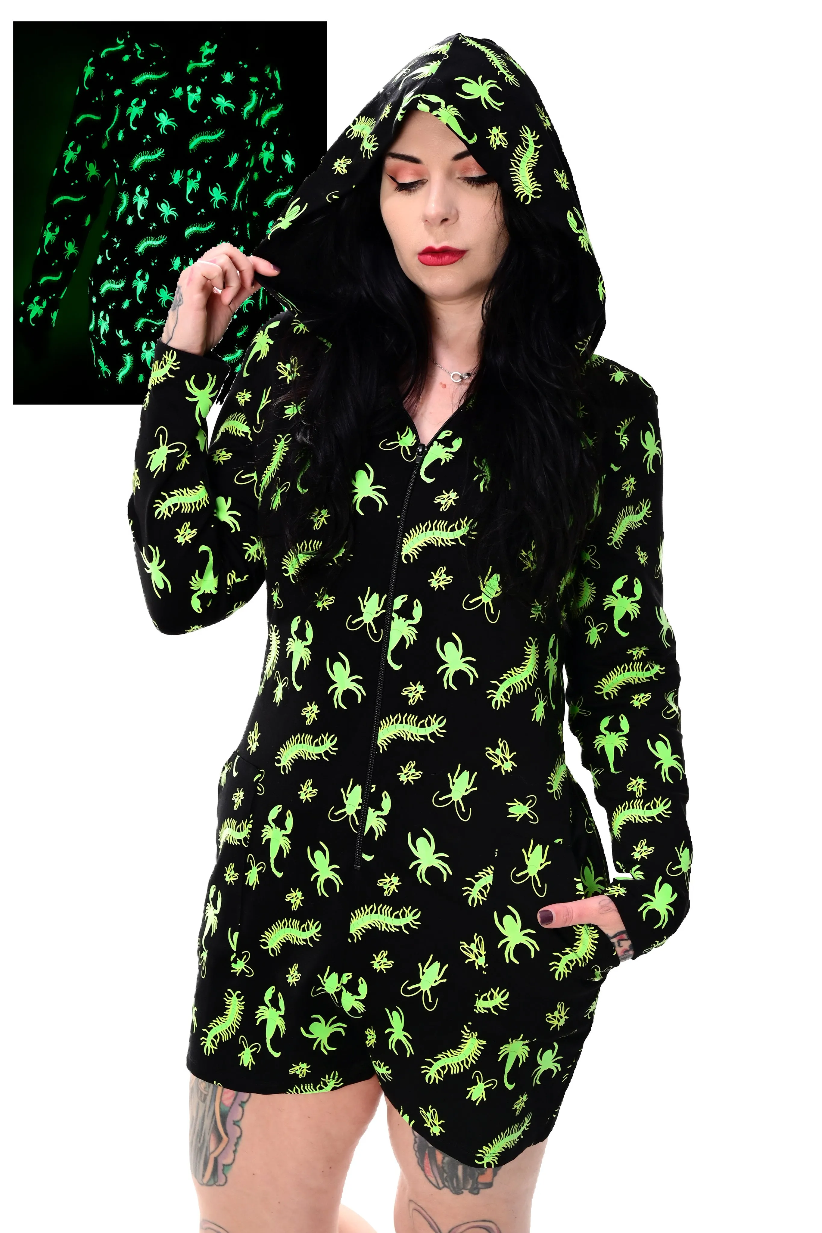 Creepy Crawlers Lounge Romper - Glow in the Dark