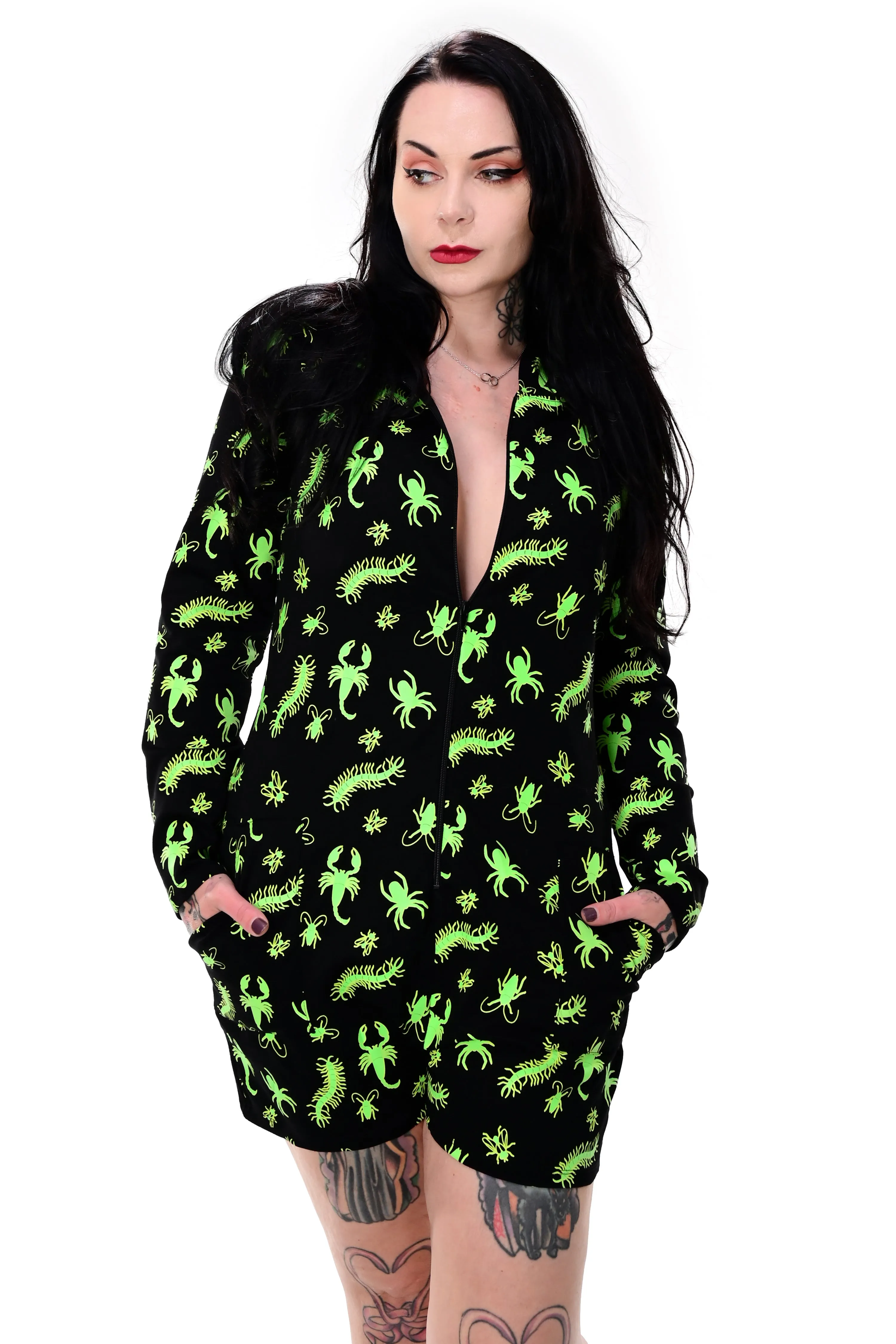 Creepy Crawlers Lounge Romper - Glow in the Dark