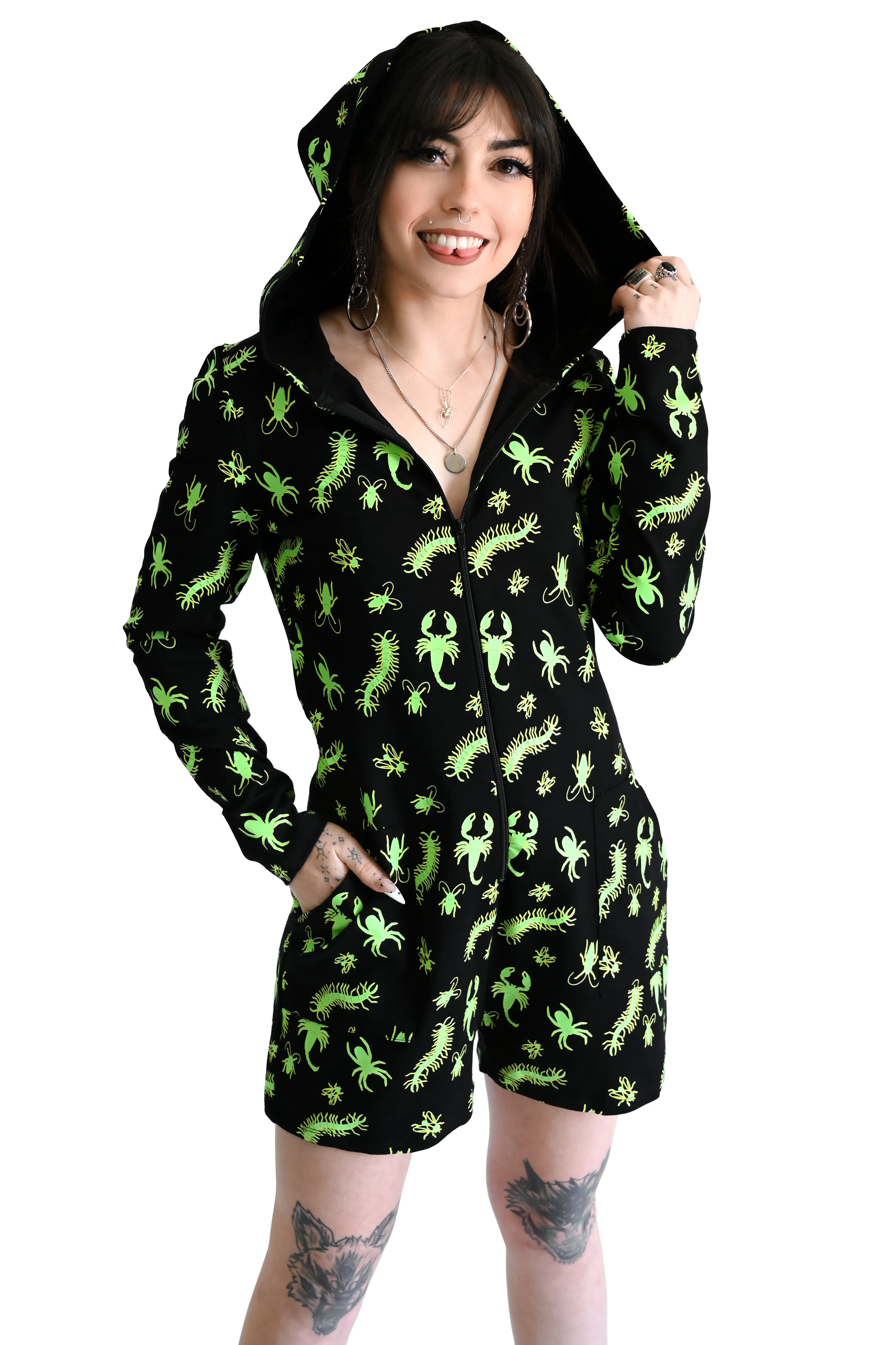 Creepy Crawlers Lounge Romper - Glow in the Dark