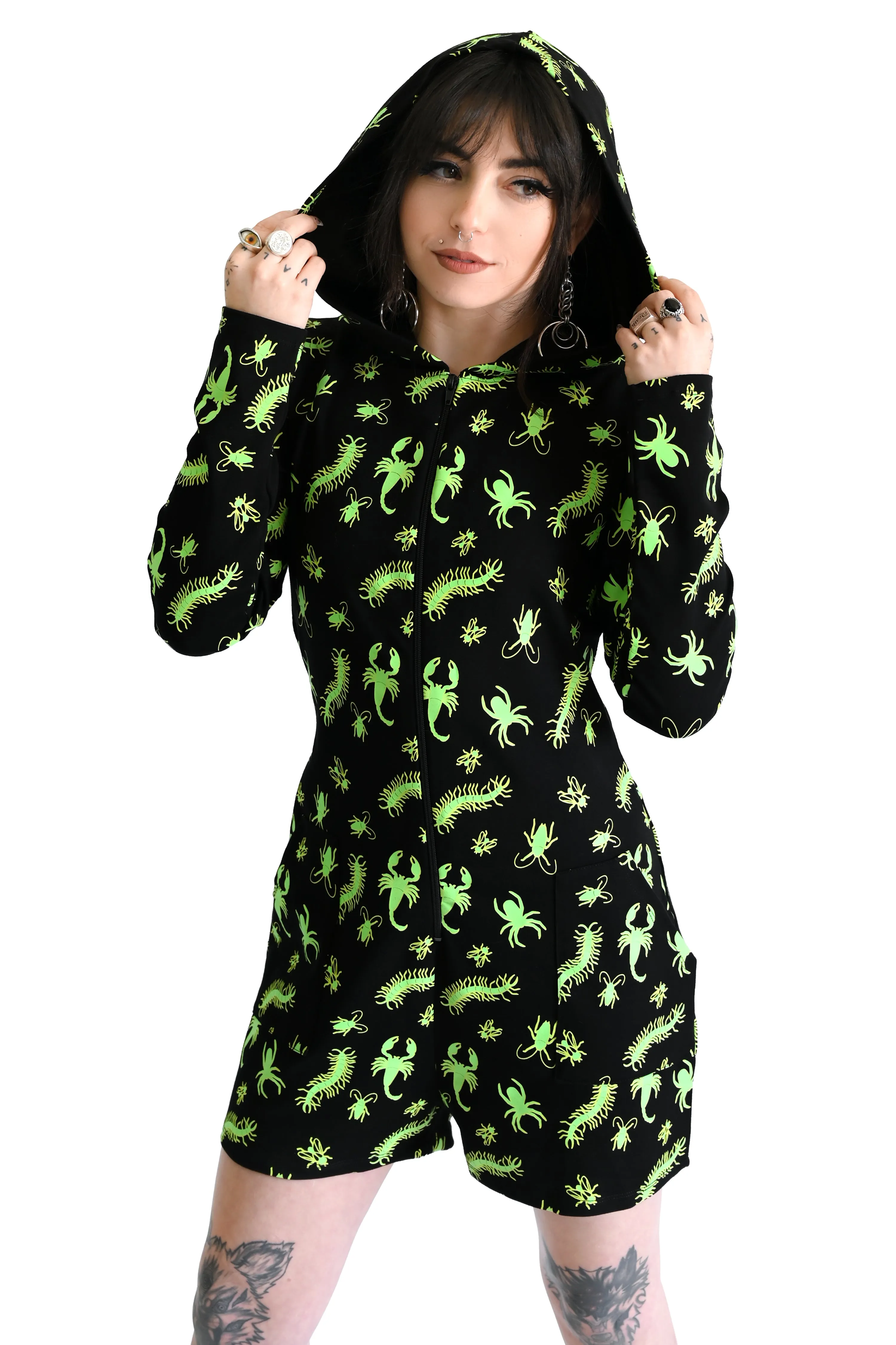 Creepy Crawlers Lounge Romper - Glow in the Dark