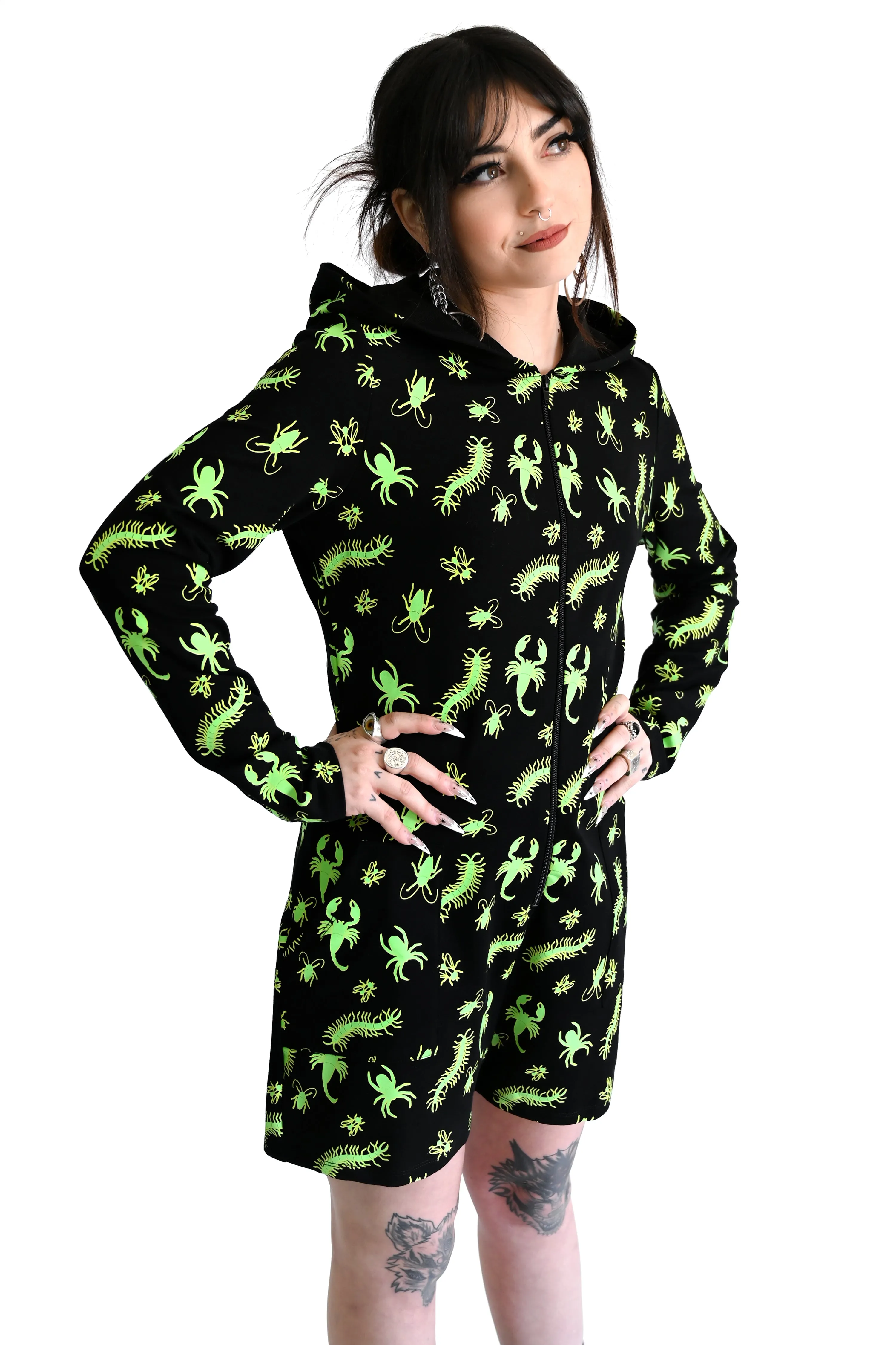 Creepy Crawlers Lounge Romper - Glow in the Dark