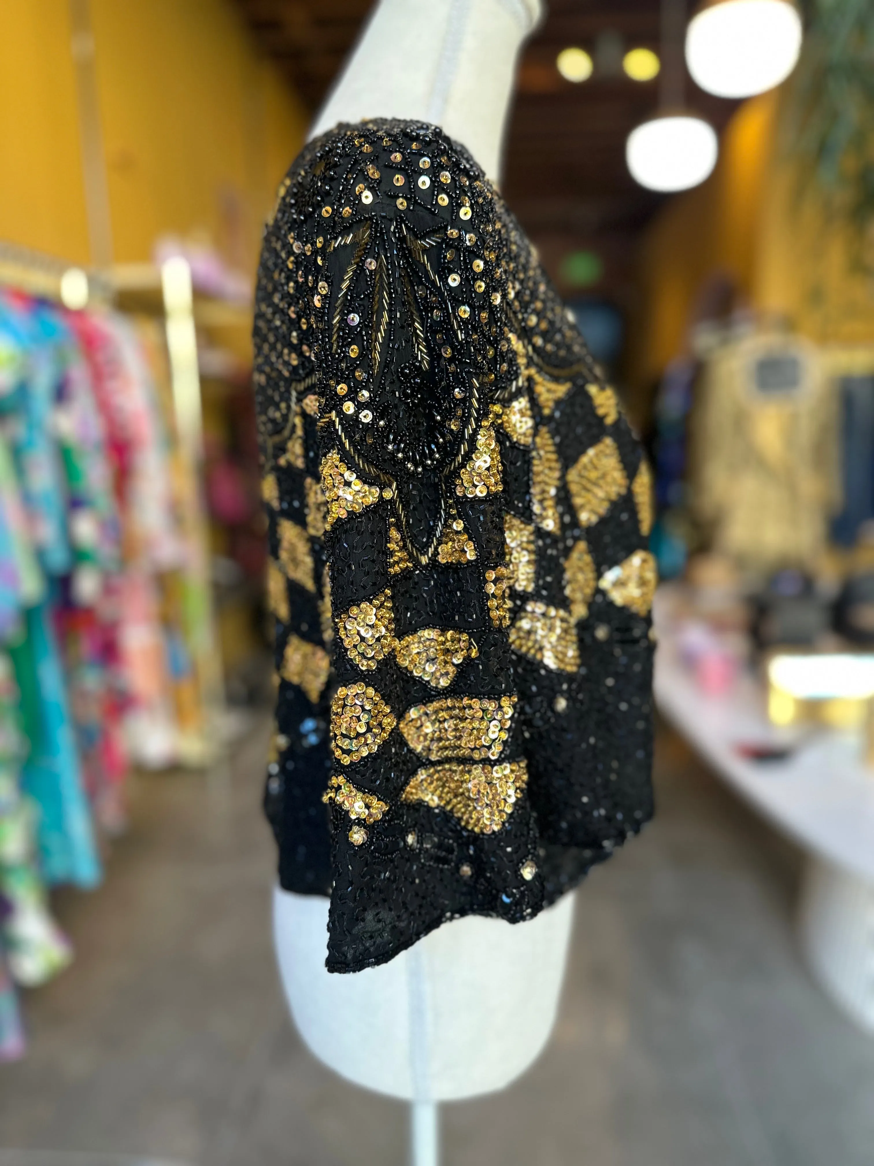 Cropped Sequin Jacket
