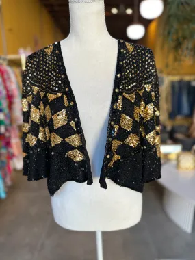 Cropped Sequin Jacket
